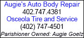 Augie's Auto Body & Osceola Tire Sponsorship Banner