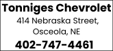 Tonniges Chevrolet Sponsorship Banner